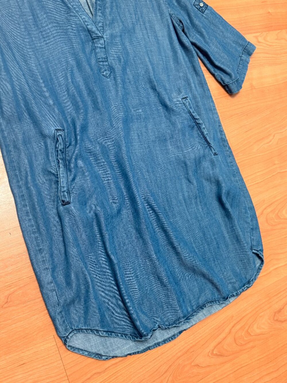 LOFT Denim Dress in Medium Ombrey Wash sz Small - Picture 4 of 6